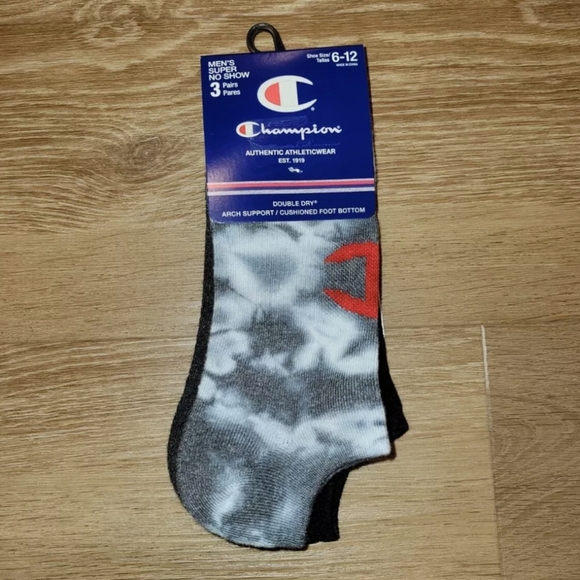 NWT Men's Champion 3 Pairs Super No Show Socks - Picture 5 of 9